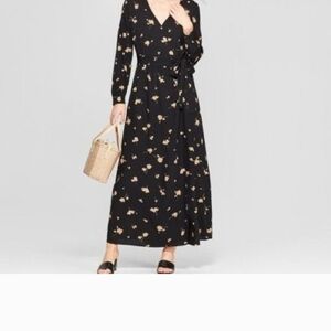 Who What Wear Black Floral Maxi Dress